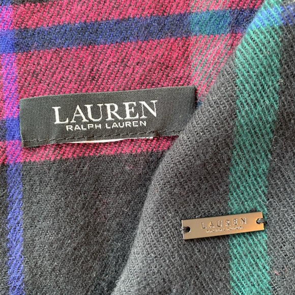 LAUREN RALPH LAUREN PLAID LARGE SCARF 72”x30” - Picture 4 of 4